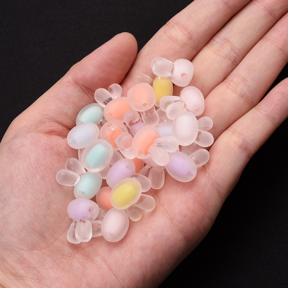 Colored Rabbit Head Acrylic Spacer Beads
