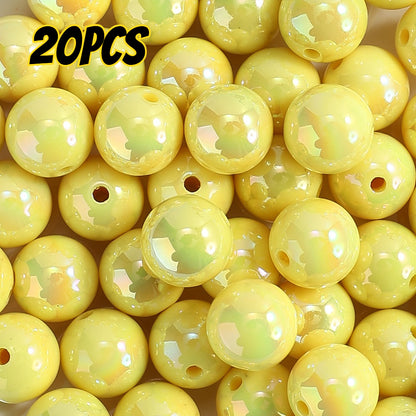 20pcs/set 16mm Shiny AB Color Round Acrylic Focal Beads