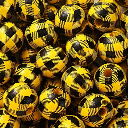Bee Series Striped Wooden Beads