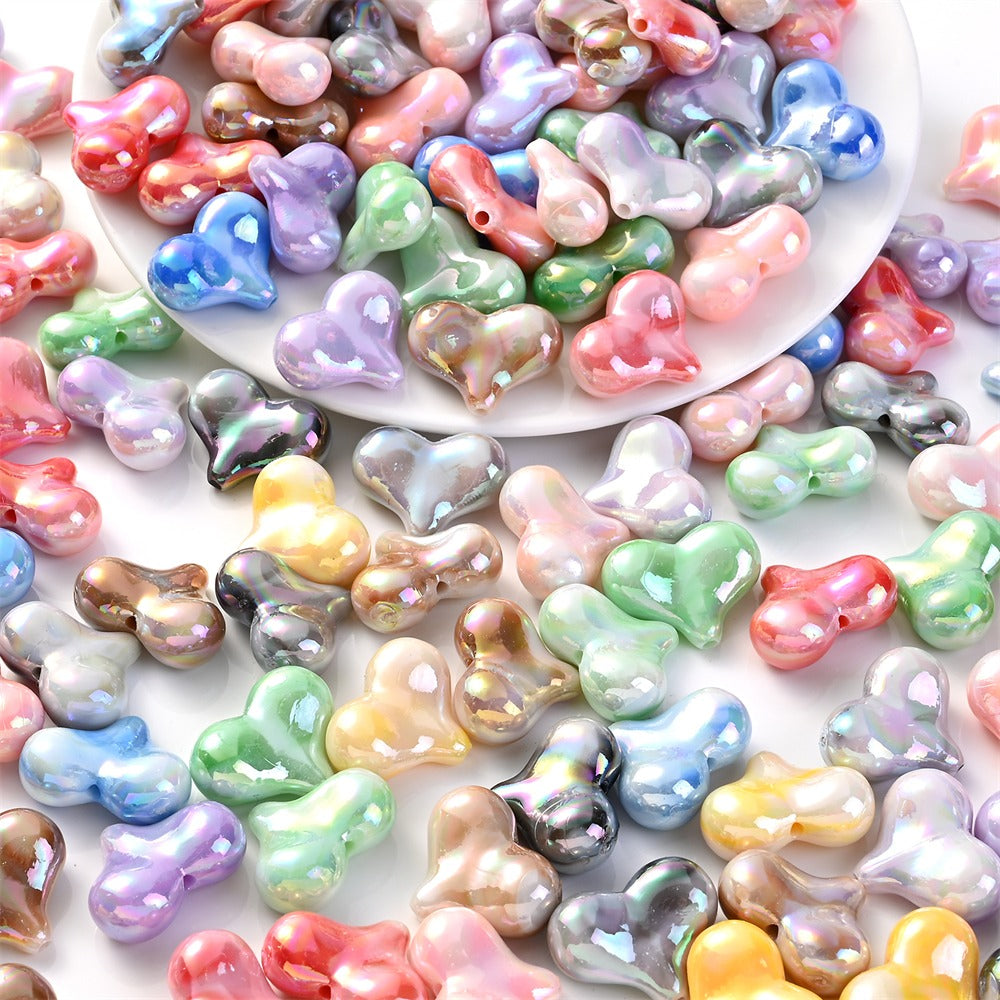 Acrylic AB Heart Beads