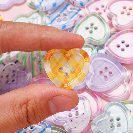 Colorful Heart Sewing Buttons