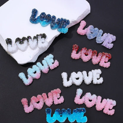 Glow LOVE Resin Letter Patches