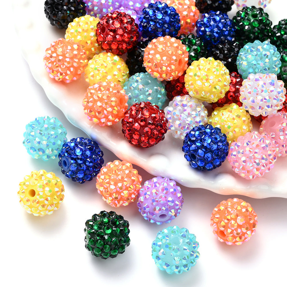 Shiny Rhinestone Bayberry Ball Beads