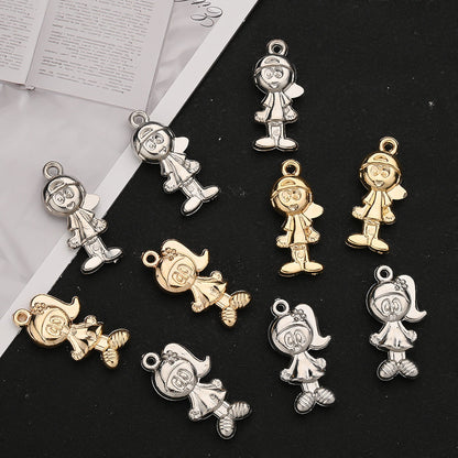 20PCS Gold & Silver CCB 3D Cartoon Boy & Girl Pendants
