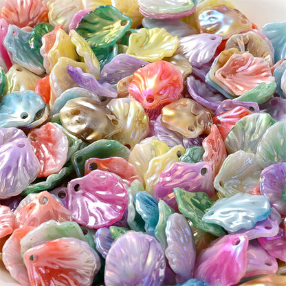 50pcs 15x17mm Acrylic Shell & Leaf Beads