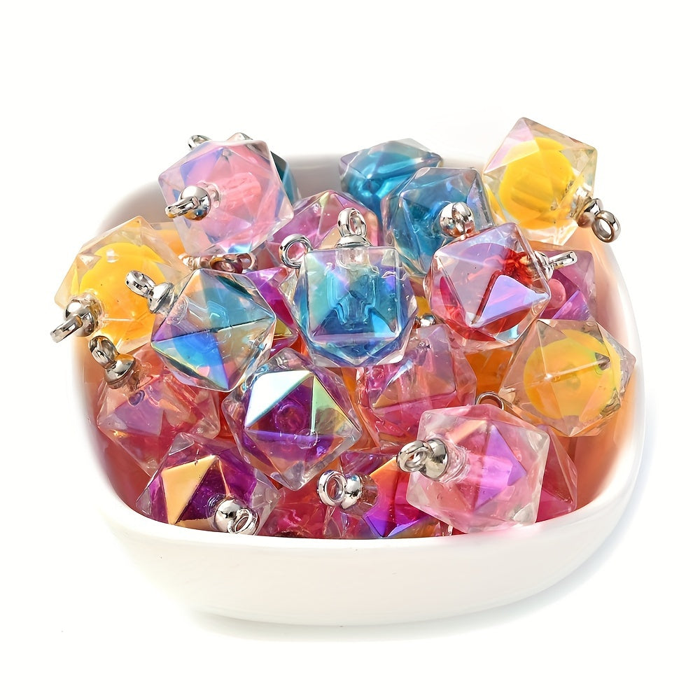 10PCS 21×16mm Polygonal Acrylic Pendant Set
