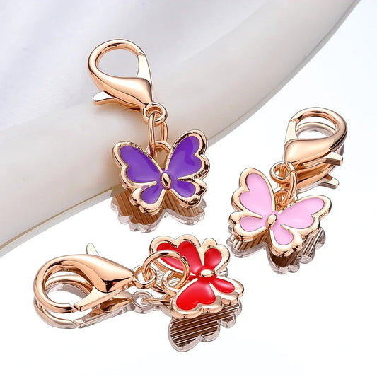 Colorful Enamel Butterfly Pendant Charms