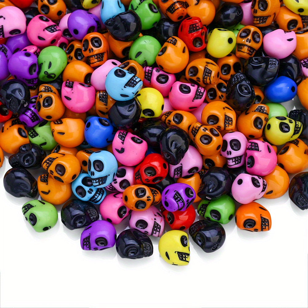 50pcs/set Multicolor Acrylic Skull Head Beads