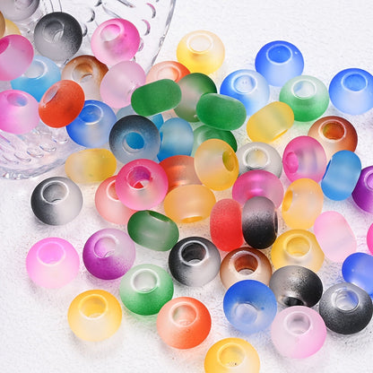 Rubber Acrylic Large Hole Spacer Beads