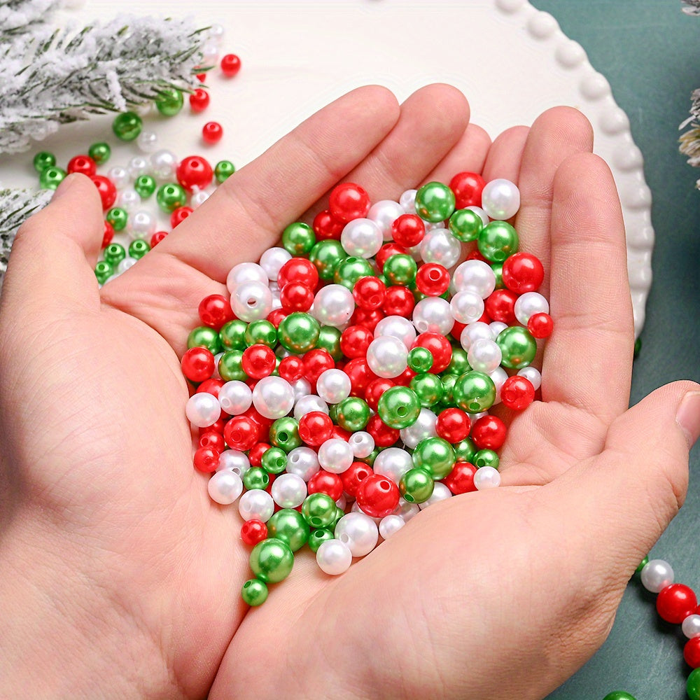 100/200/500pcs Christmas Design Artificial Pearl Beads