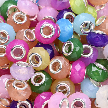 European Faceted Large Hole Spacer Beads