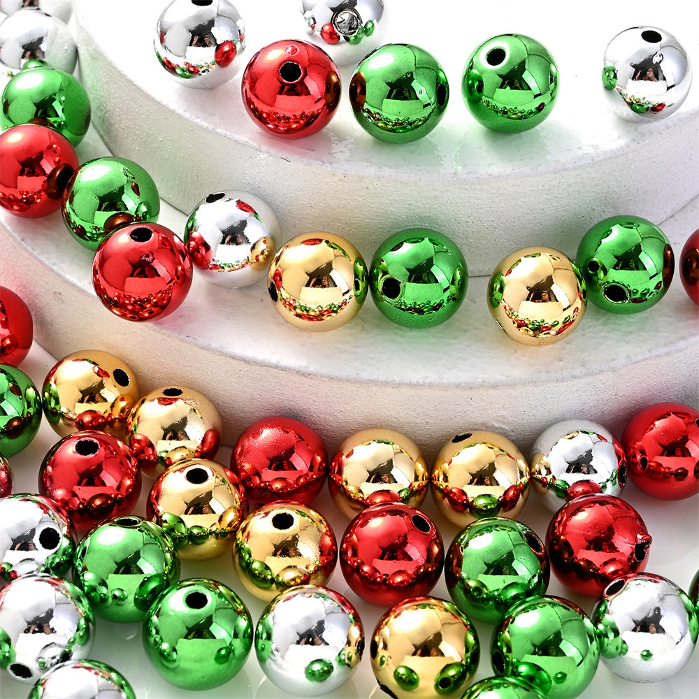 10/20/30pcs Laser Reflective Acrylic Round Beads