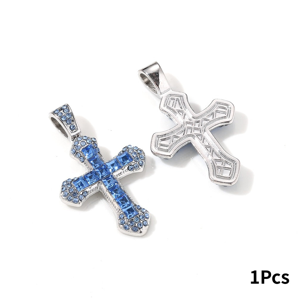 Y2K Rhinestone Cross Alloy Pendants