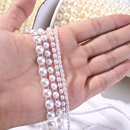 27m/roll 6mm Half Round Imitation Pearl Bead String