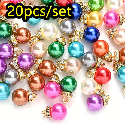 20pcs/set Shiny CCB Christmas Imitation Pearl Pendant Beads