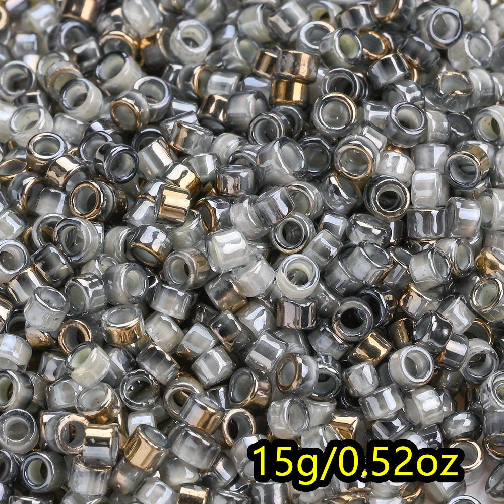 15g/bag 2mm Colorful Cylindrical Glass Seed Beads