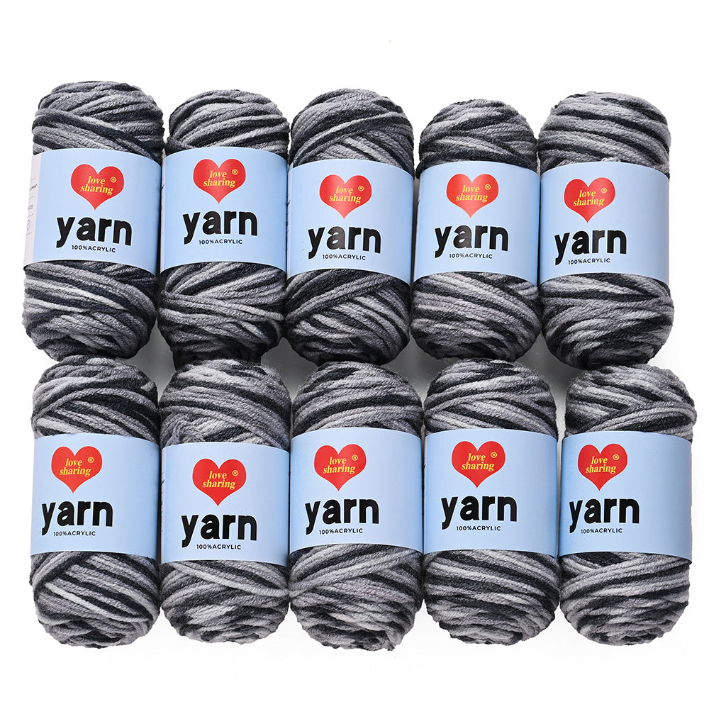 10PCS 10×4cm Rainbow Gradient Polyester Knitting Yarn