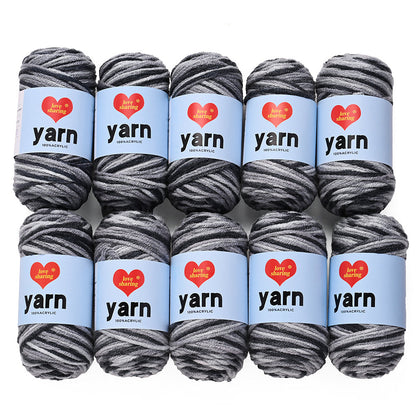 10PCS 10×4cm Rainbow Gradient Polyester Knitting Yarn