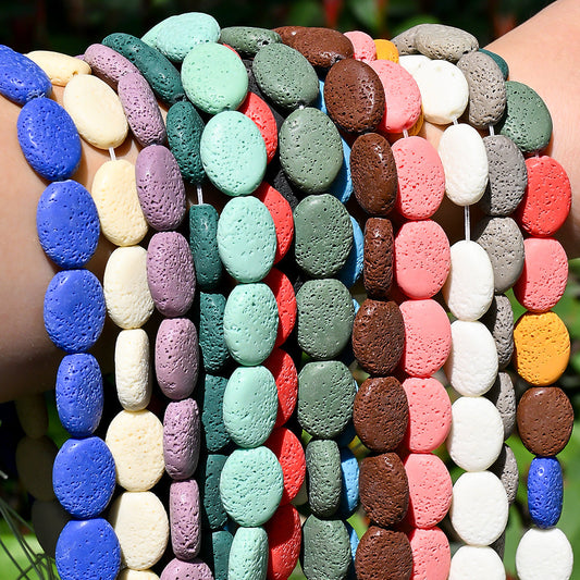 Mixed Color Oval Stone Beads