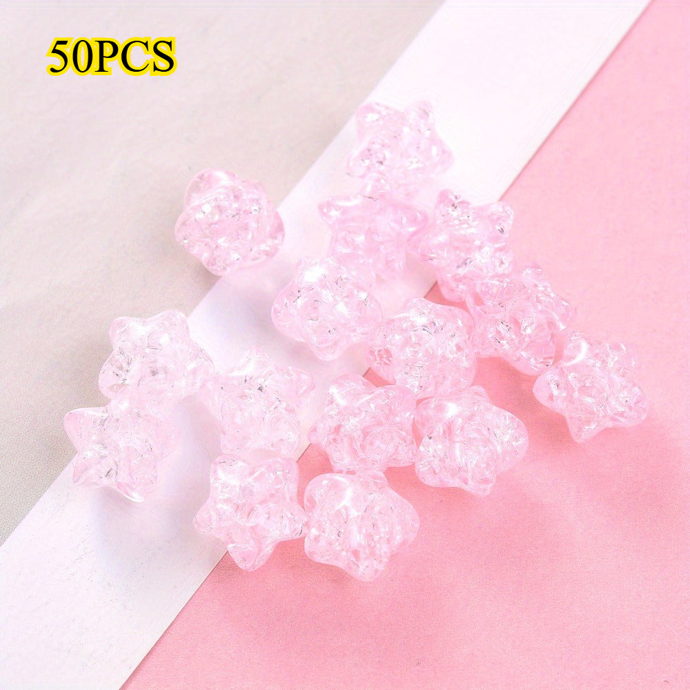 50pcs 11mm Crackle Star Acrylic Beads