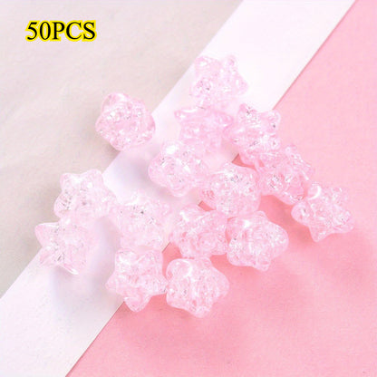 50pcs 11mm Crackle Star Acrylic Beads
