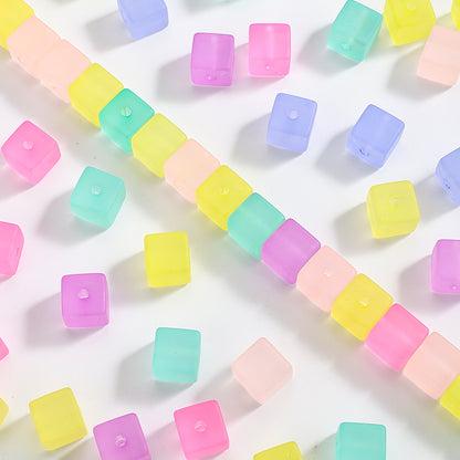 20pcs/lot Frosted Candy Color Acrylic Square Beads