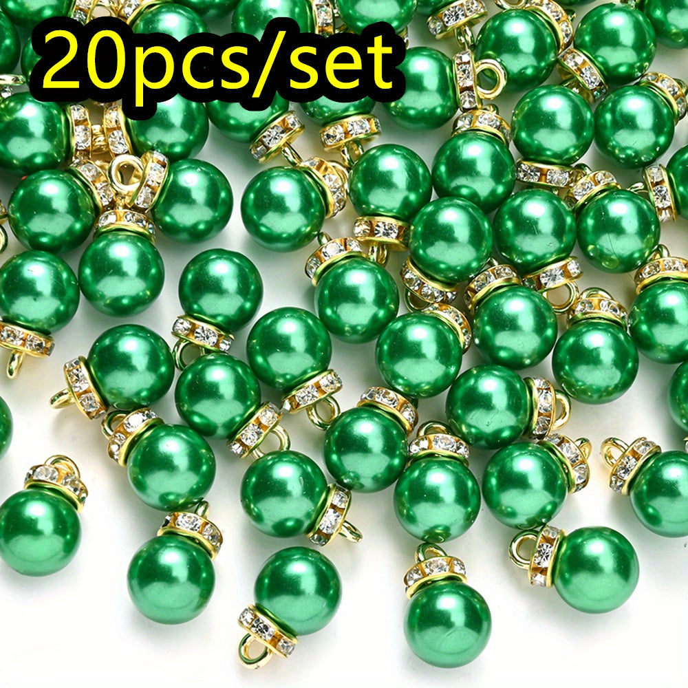 20pcs/set Shiny CCB Christmas Imitation Pearl Pendant Beads