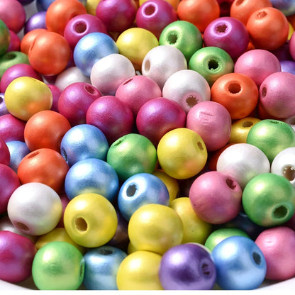 10PCS 16mm Smooth Round Wooden Bead Set