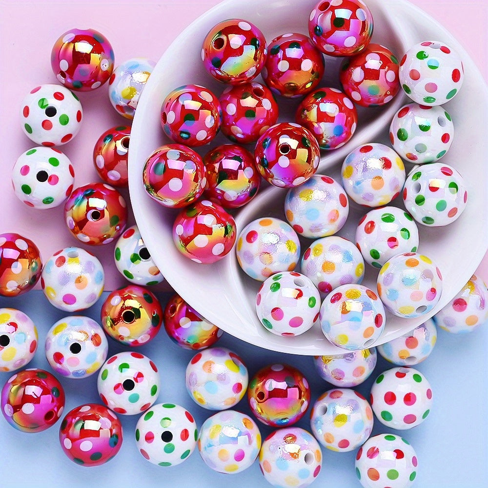 Spotted Round Acrylic Beads