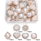 60pcs Acrylic Flatback Rhinestone Beads Set, No Hole Decorative Beads for DIY Jewelry Making