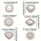 60pcs Acrylic Flatback Rhinestone Beads Set, No Hole Decorative Beads for DIY Jewelry Making
