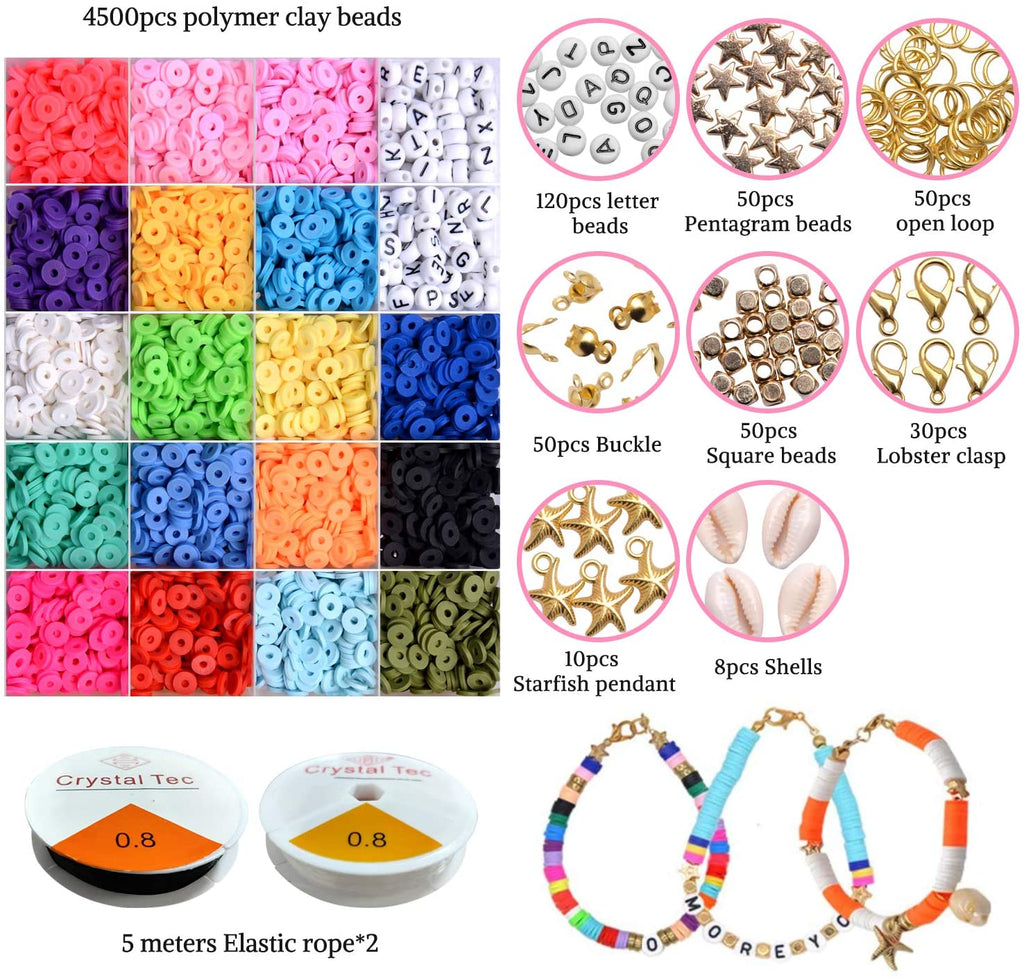 4800 6mm round clay spacer beads